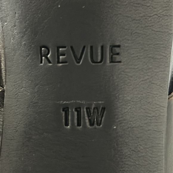 Brighton Revue Catch The Moon Black Leather Beaded Slip-On High Heel Sandals - Picture 8 of 11